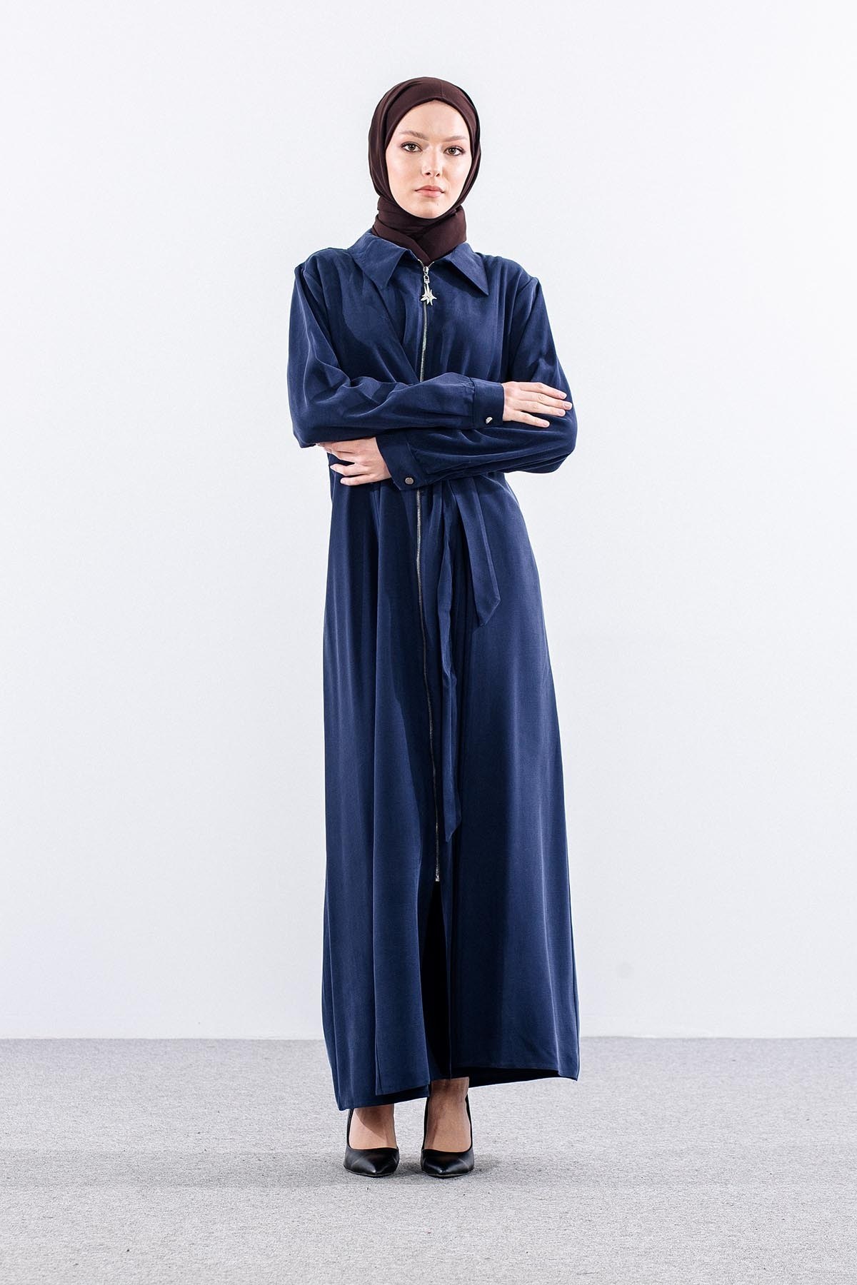 7744 Ferace 42-50 Tencel Kumaş Ferm - Lacivert
