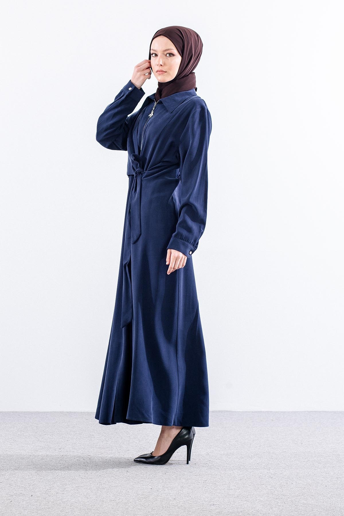 7744 Ferace 42-50 Tencel Kumaş Ferm - Lacivert