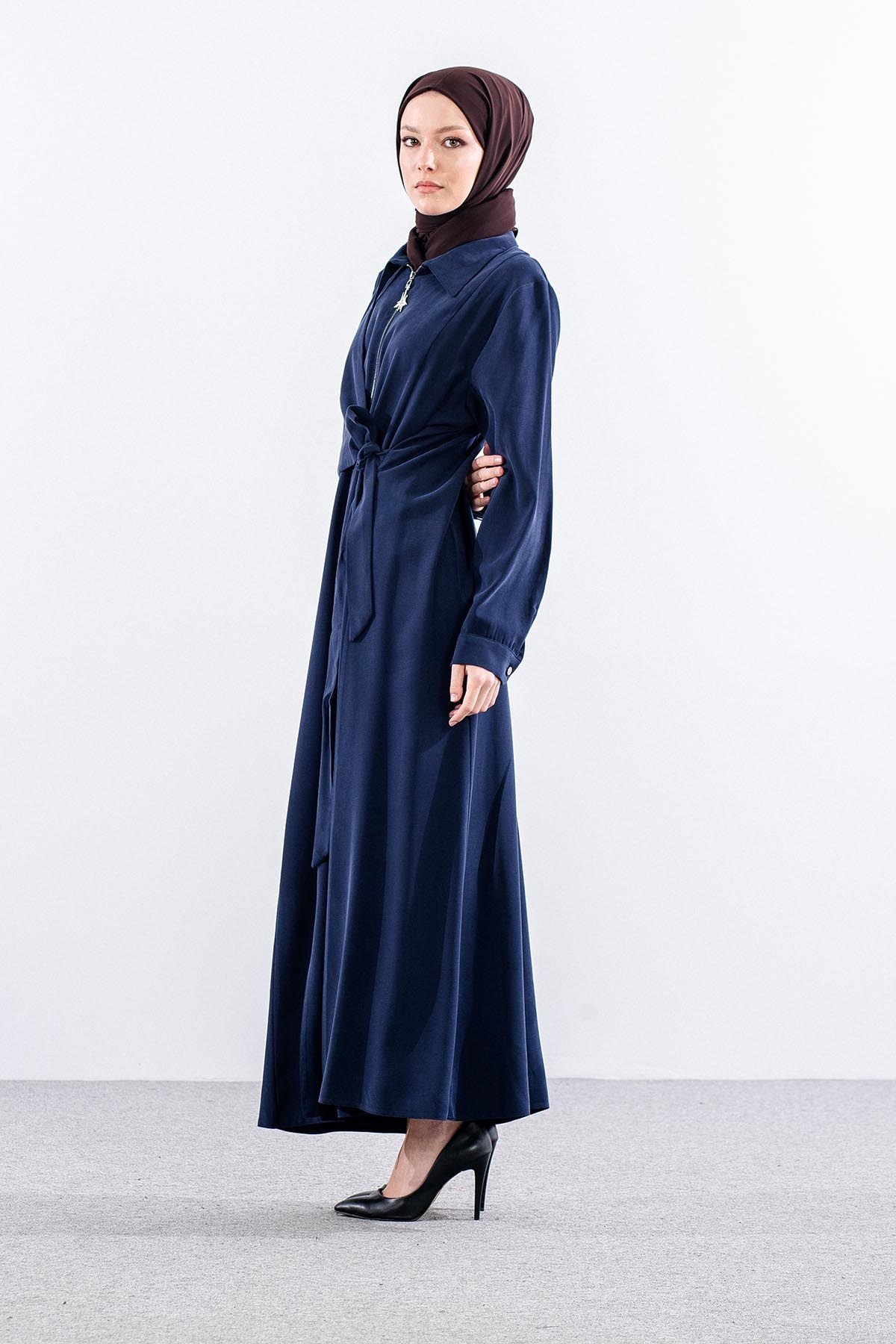 7744 Ferace 42-50 Tencel Kumaş Ferm - Lacivert
