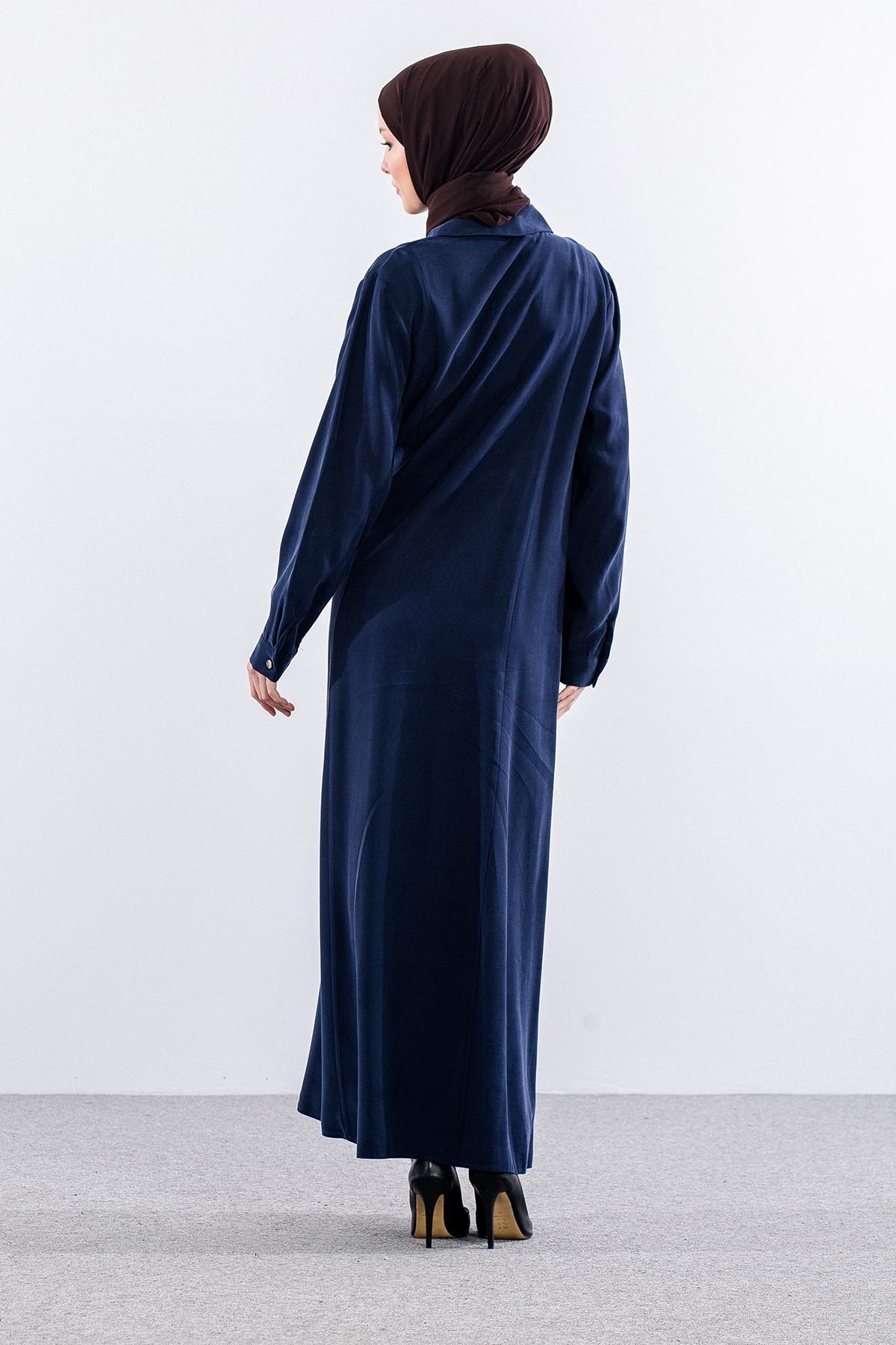 7744 Ferace 42-50 Tencel Kumaş Ferm - Lacivert