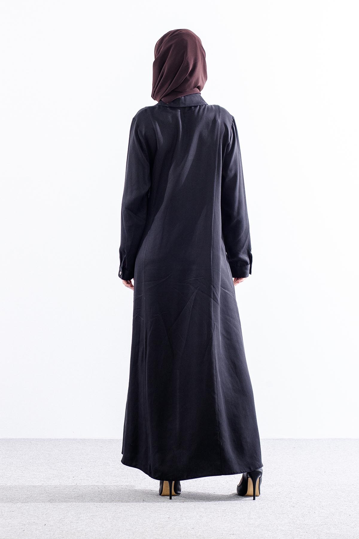 7744 Ferace 42-50 Tencel Kumaş Ferm - Siyah