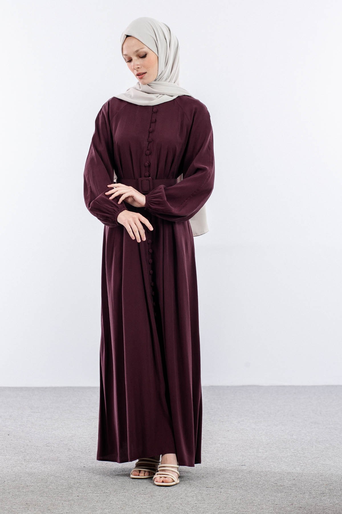 8658 Elbise 38-44 Britli Model - Bordo