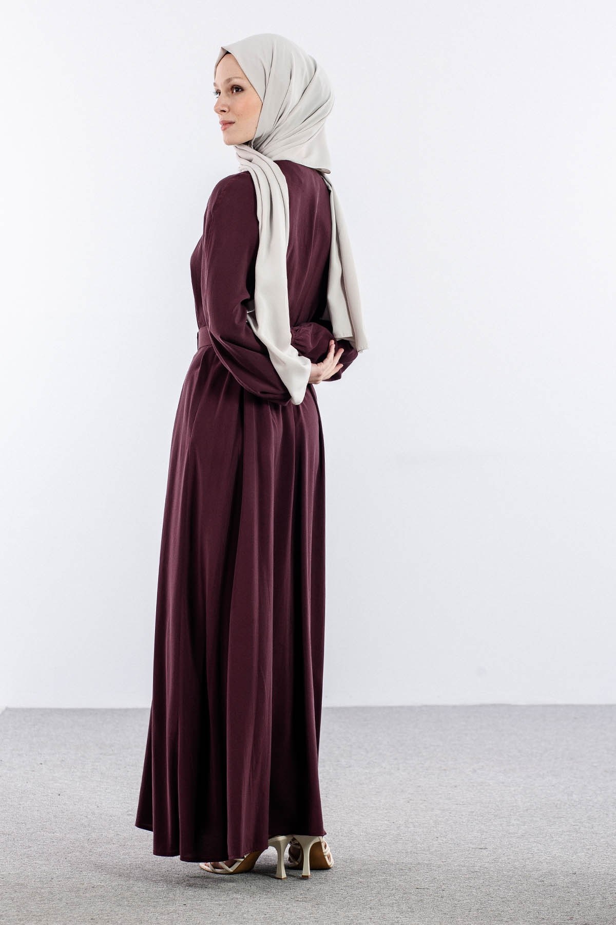8658 Elbise 38-44 Britli Model - Bordo
