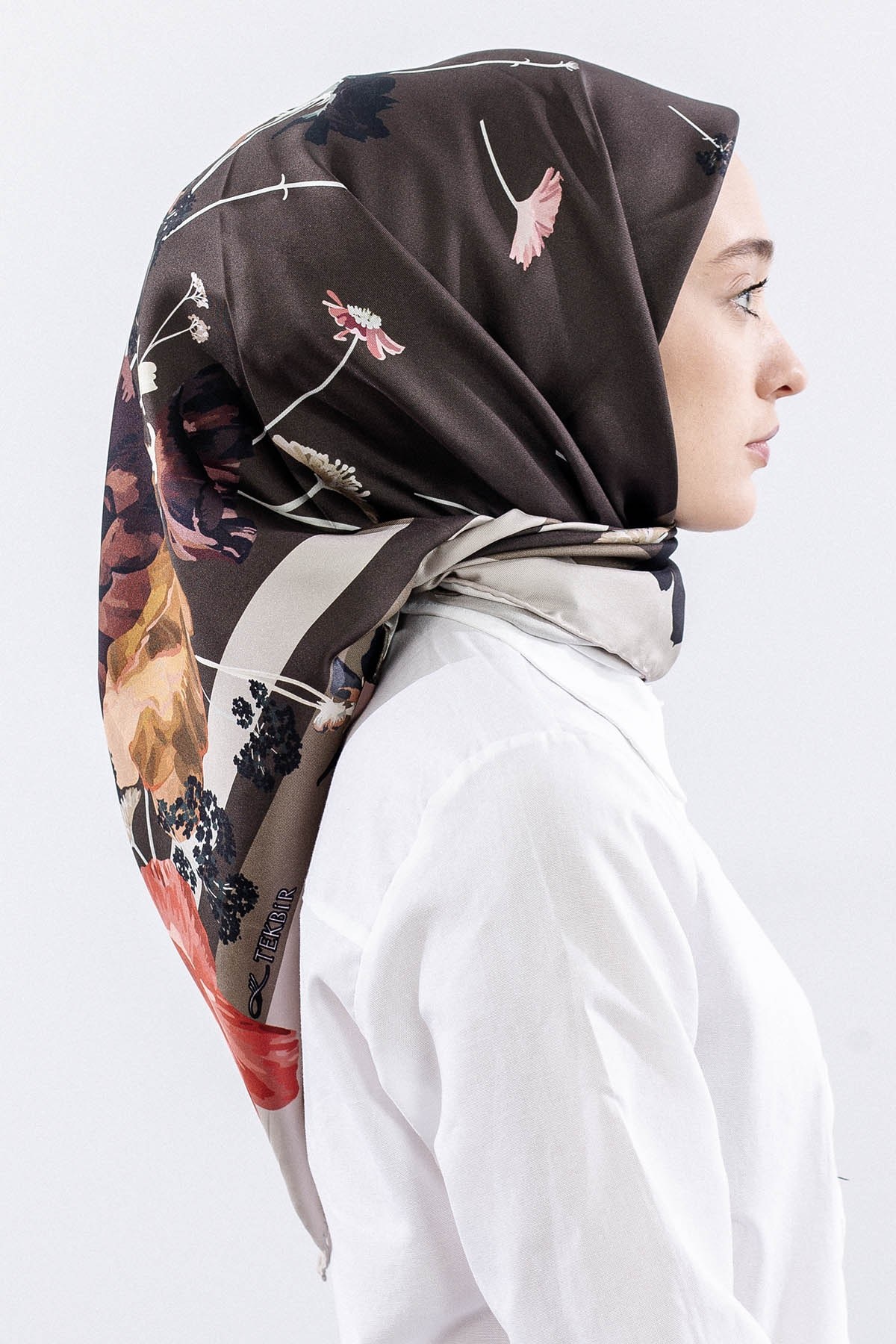 Dg14821 İpek Eşarp Nilufer Twill Kumaş - Haki