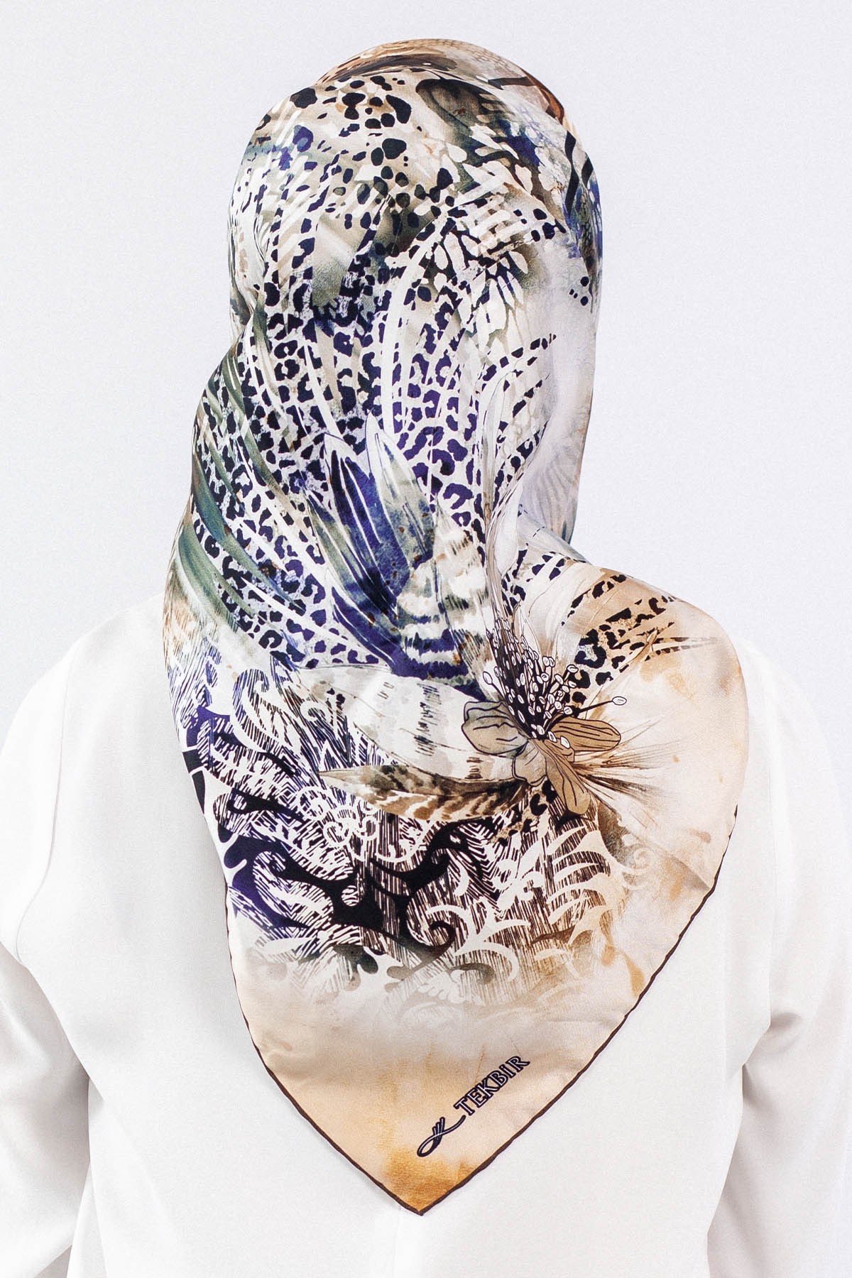 Dg7544 İpek Eşarp Twill - S Kahve