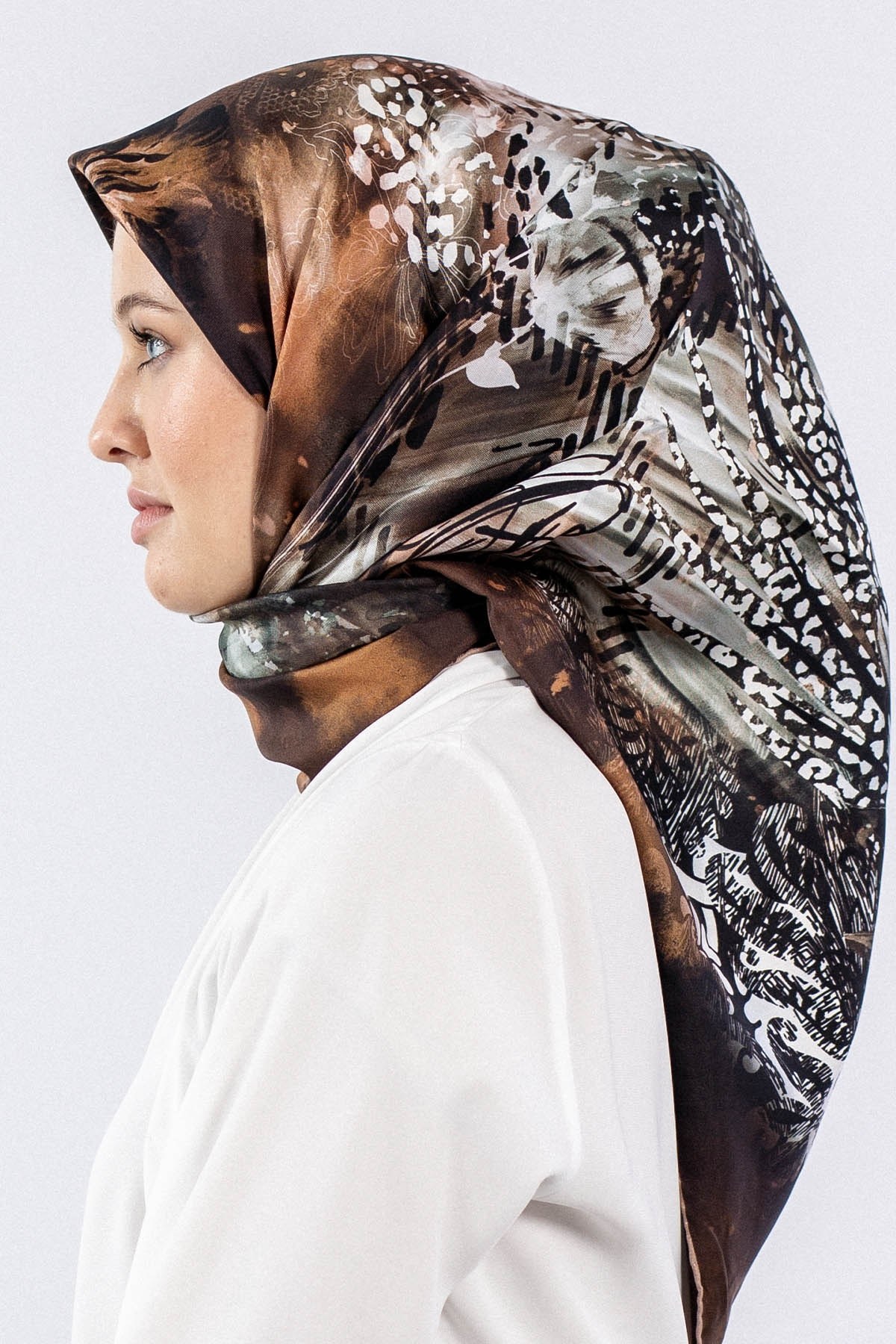 Dg7544 İpek Eşarp Twill - Vizon
