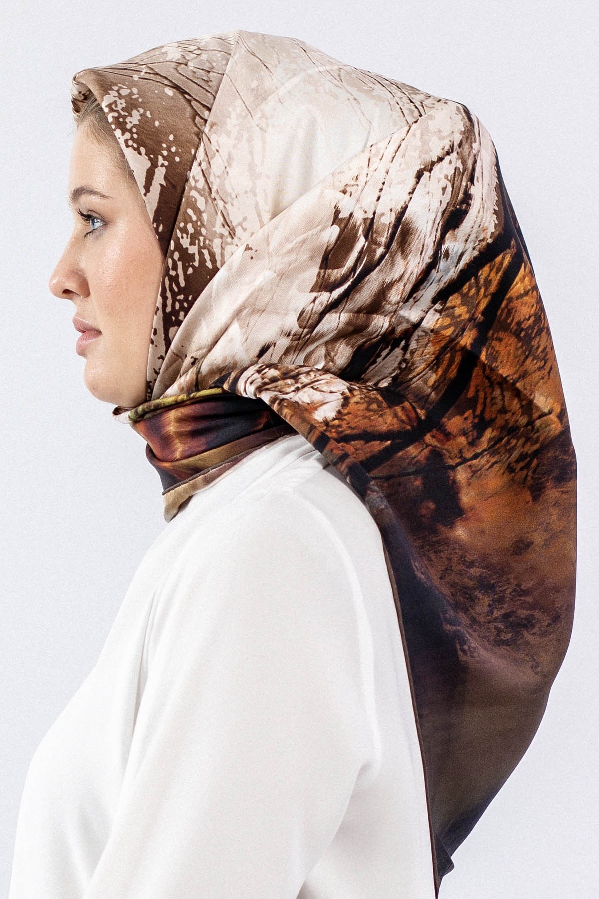 Dg7611 İpek Eşarp Twill - Vizon