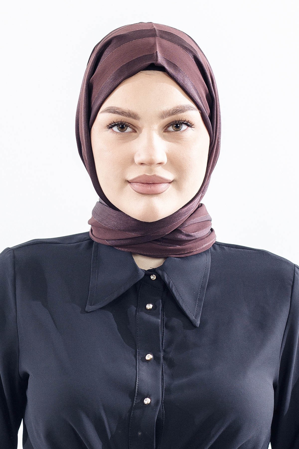FV Tokyo Şal Şerit Simli - K Kahve