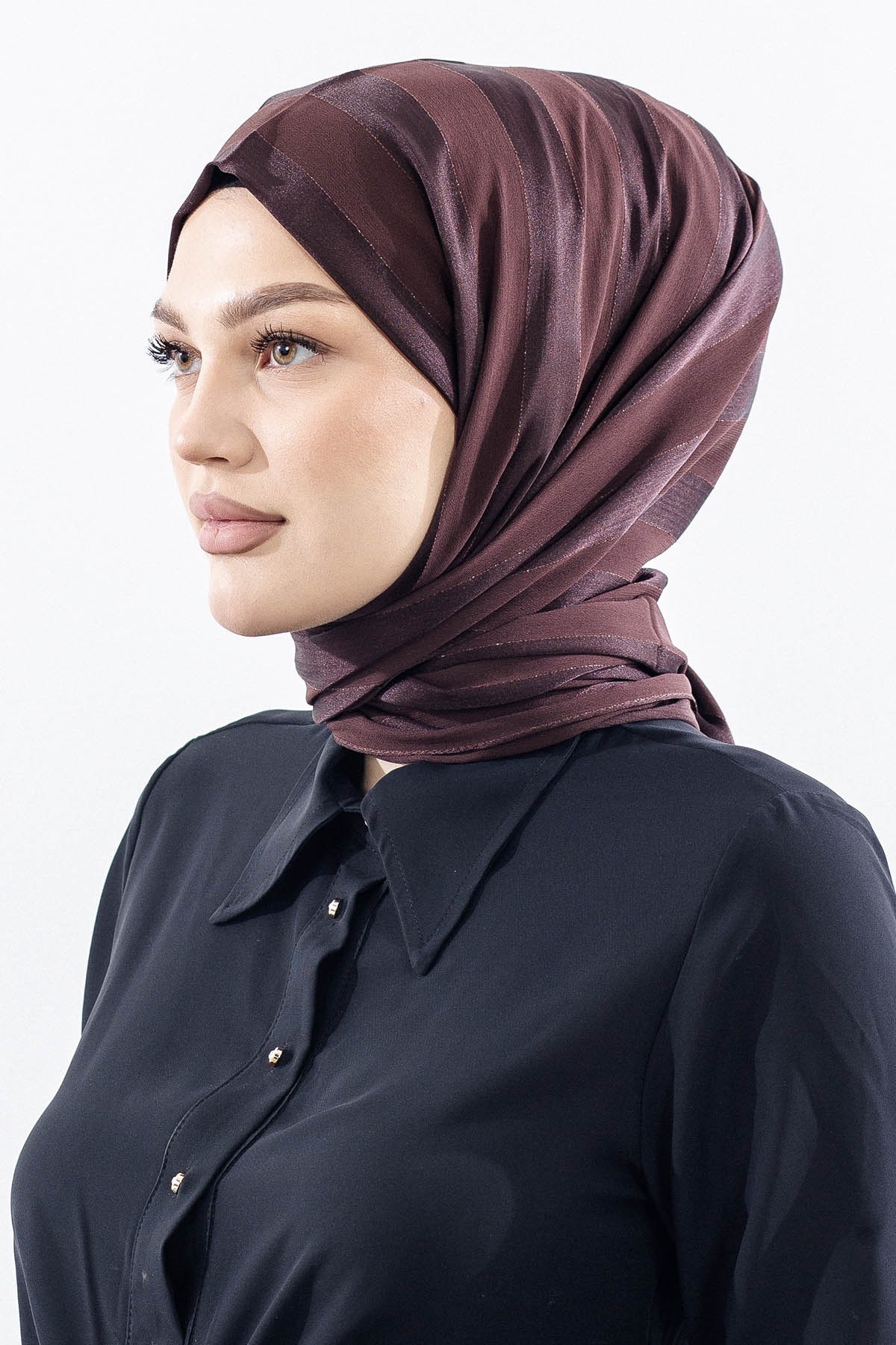 FV Tokyo Şal Şerit Simli - K Kahve
