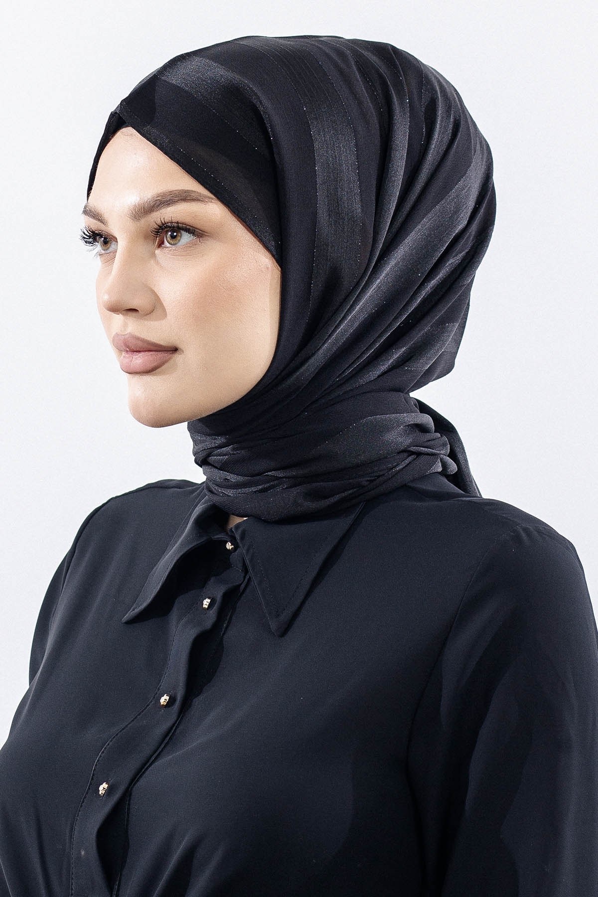FV Tokyo Şal Şerit Simli - Siyah