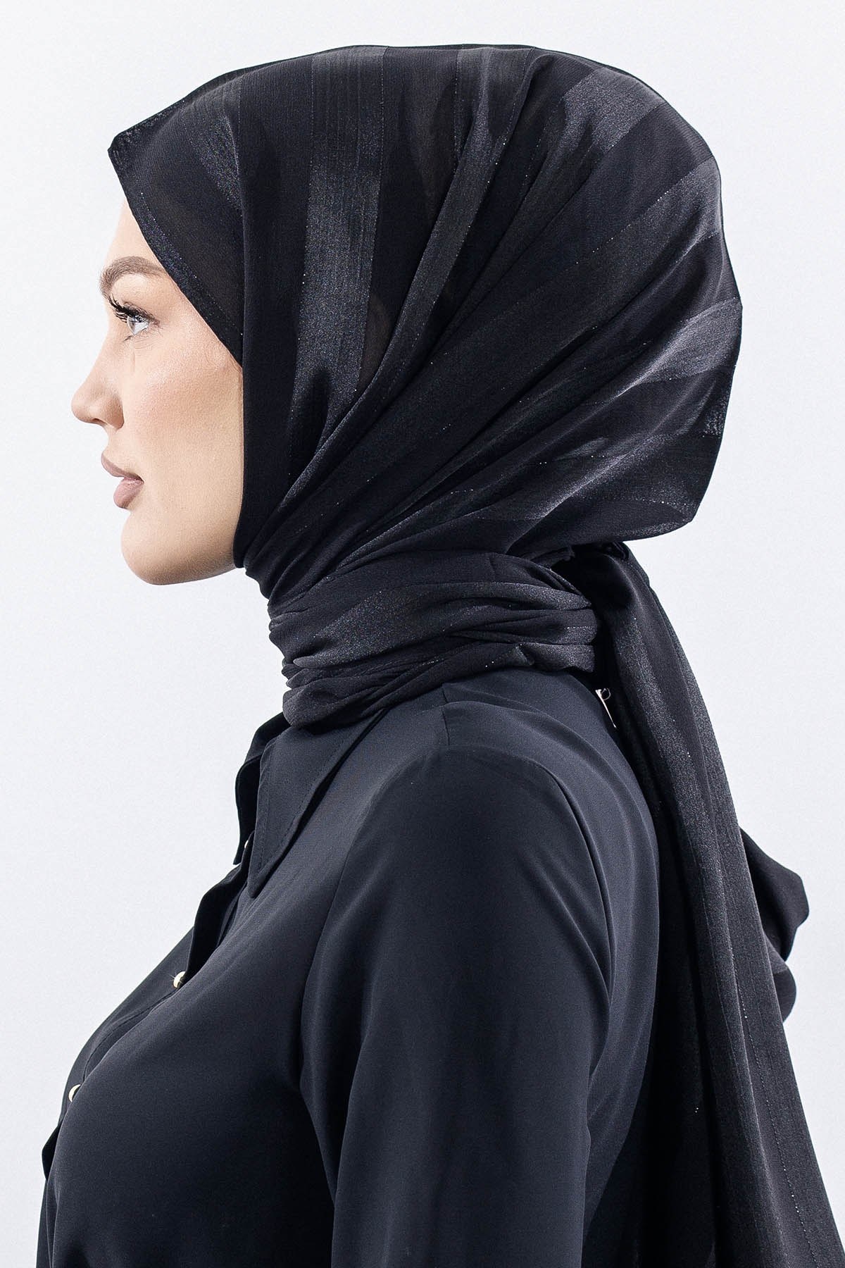 FV Tokyo Şal Şerit Simli - Siyah