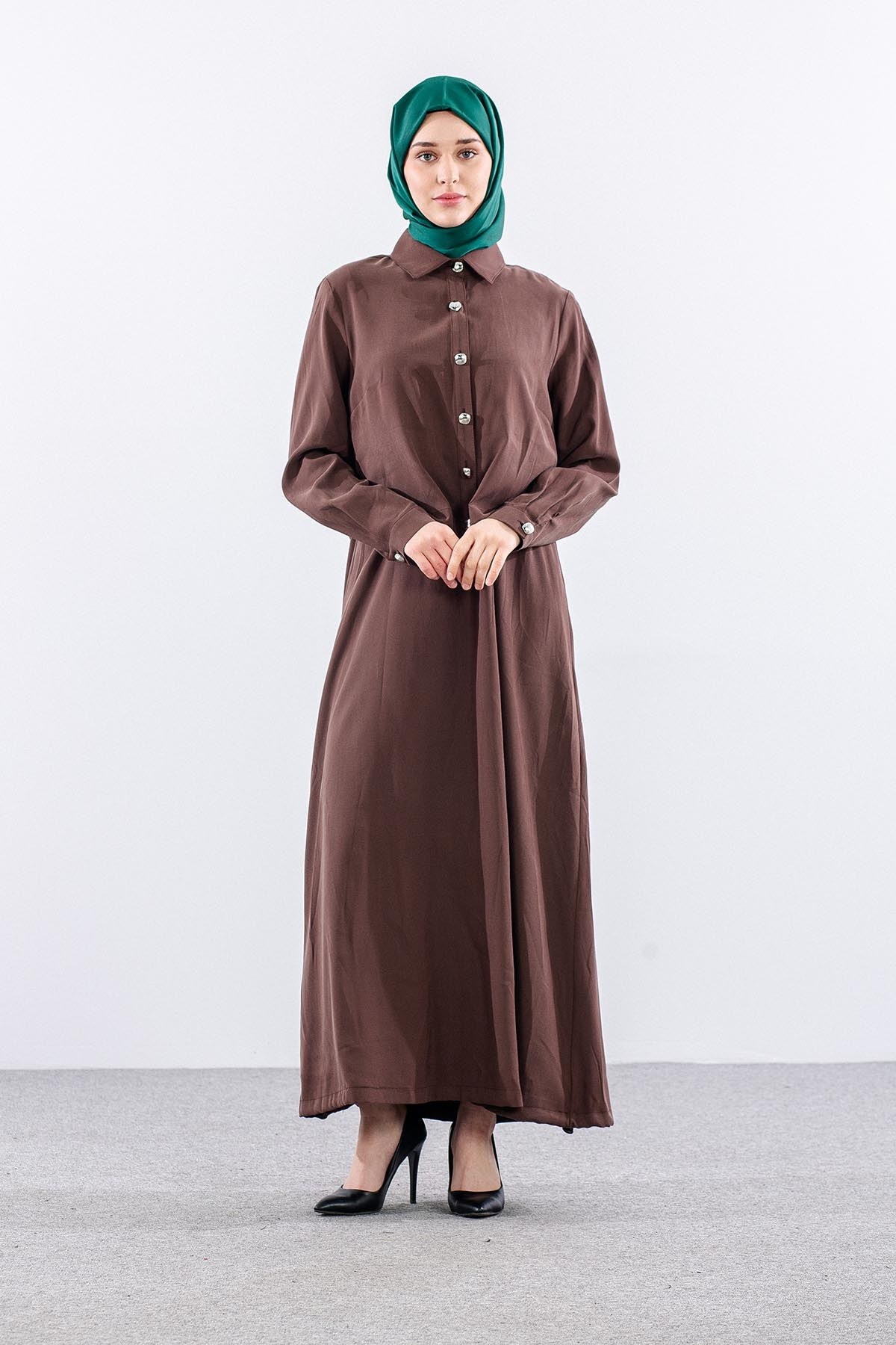 G-1576 Elbise Ceket 1-2-3 - Kahve