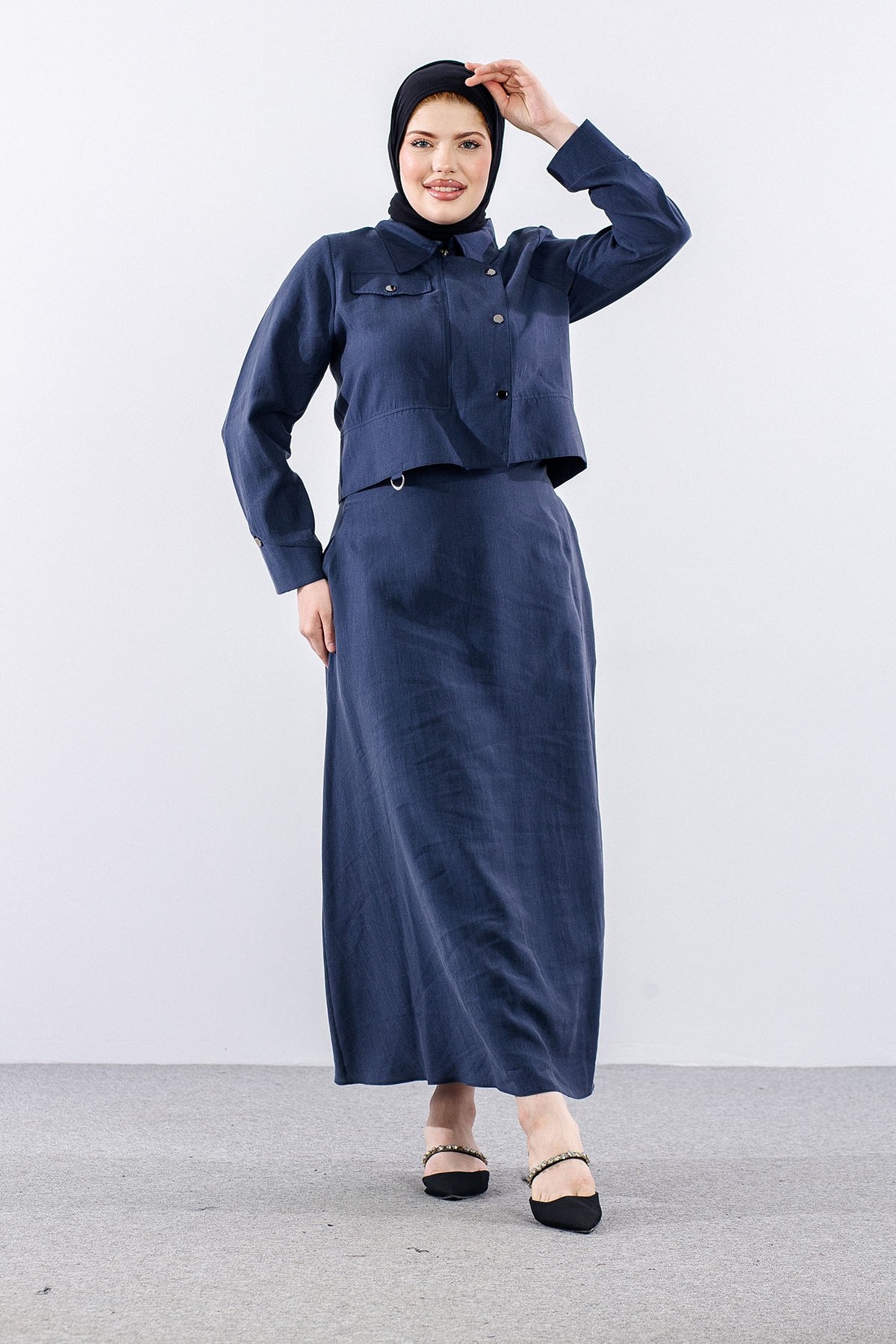 M7729 E. Takım 40-48 Çıtçıt Detay - Lacivert