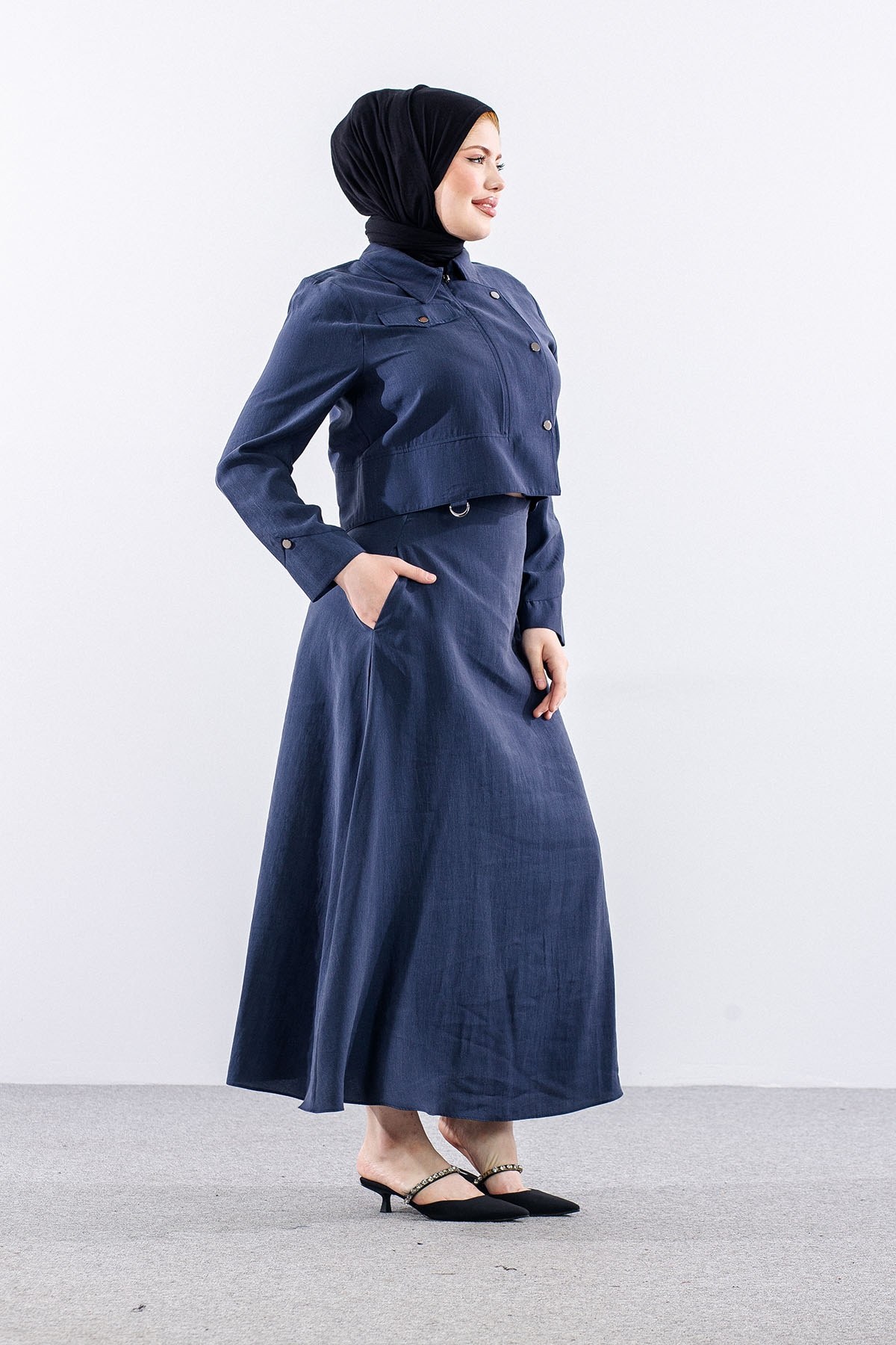M7729 E. Takım 40-48 Çıtçıt Detay - Lacivert