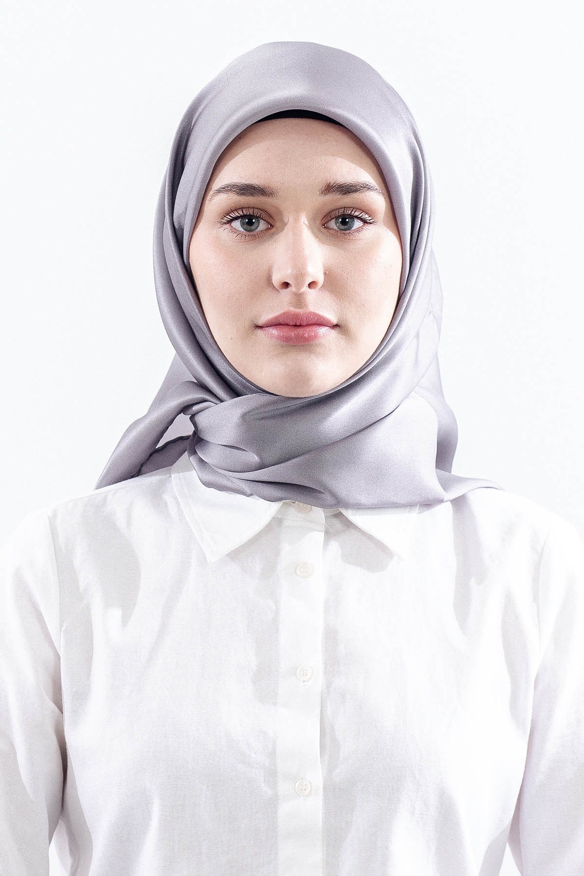 Sade İpek Eşarp Twill İpek - Antrasit