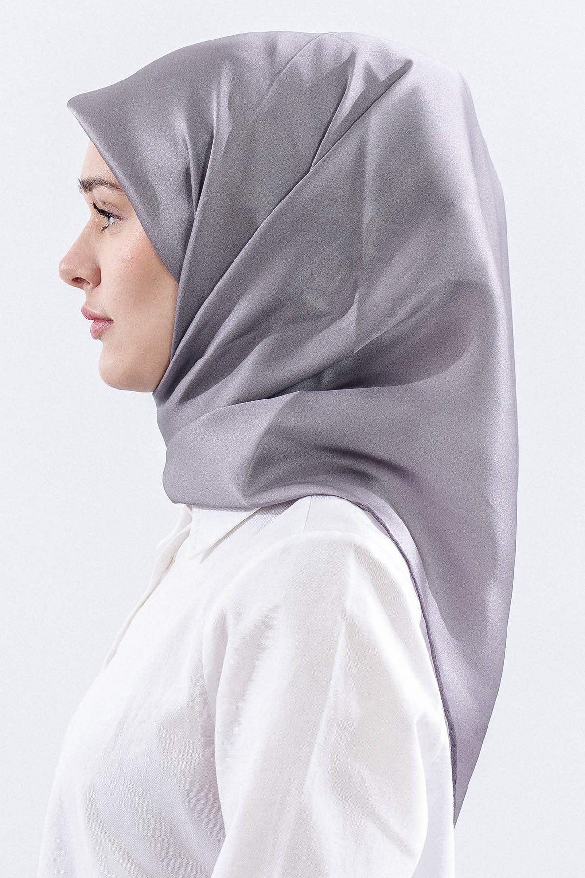 Sade İpek Eşarp Twill İpek - Antrasit