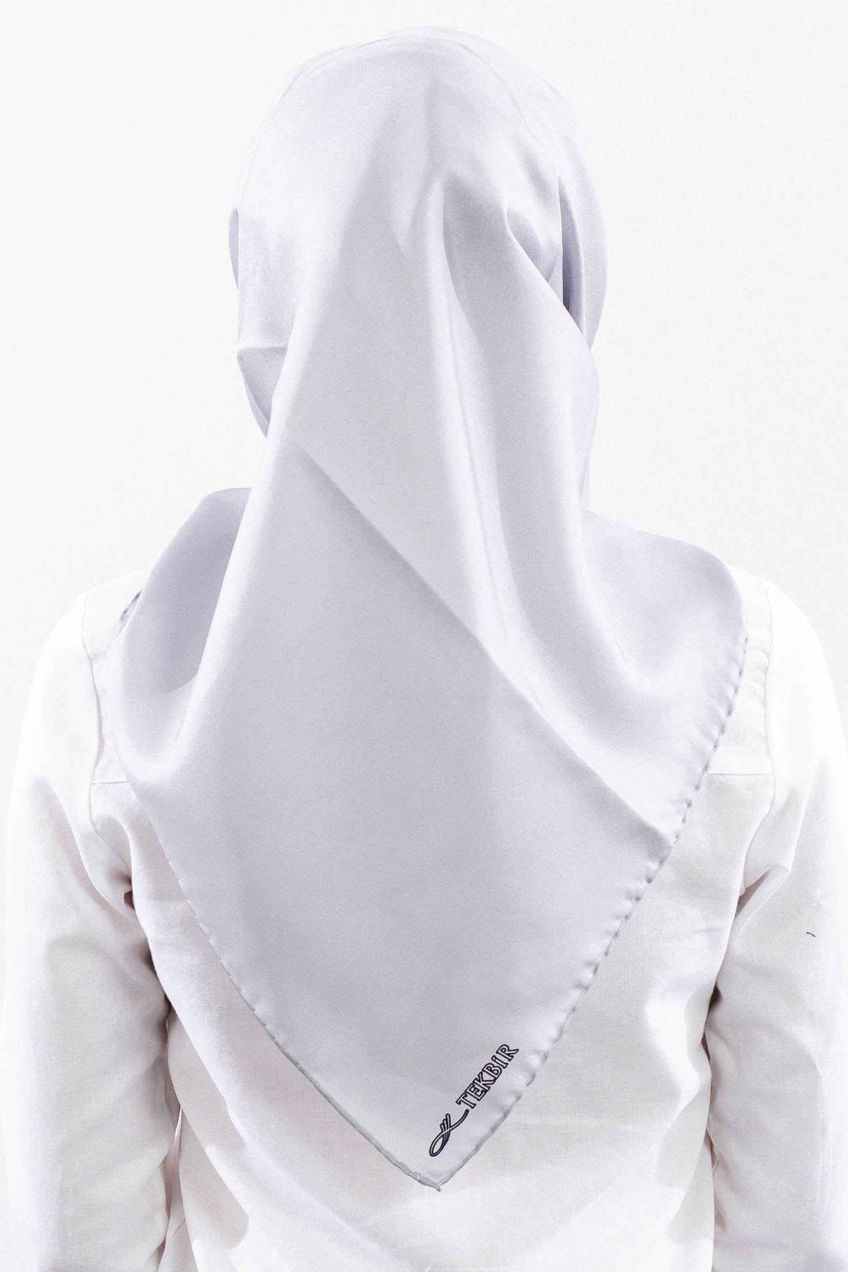 Twill İpek Eşarp 90*90 Twill Kumaş - Gümüş