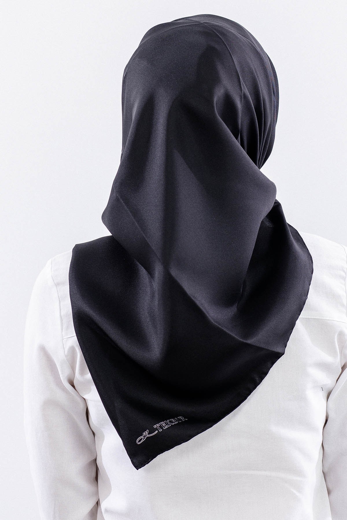 Twill İpek Eşarp 90*90 Twill Kumaş - Siyah