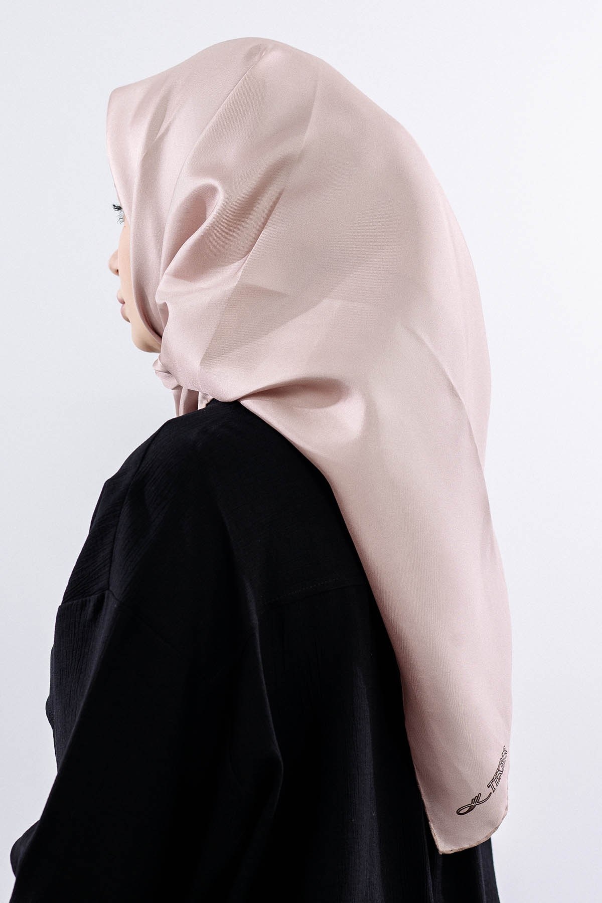 Twill İpek Eşarp Sade - A Vizon