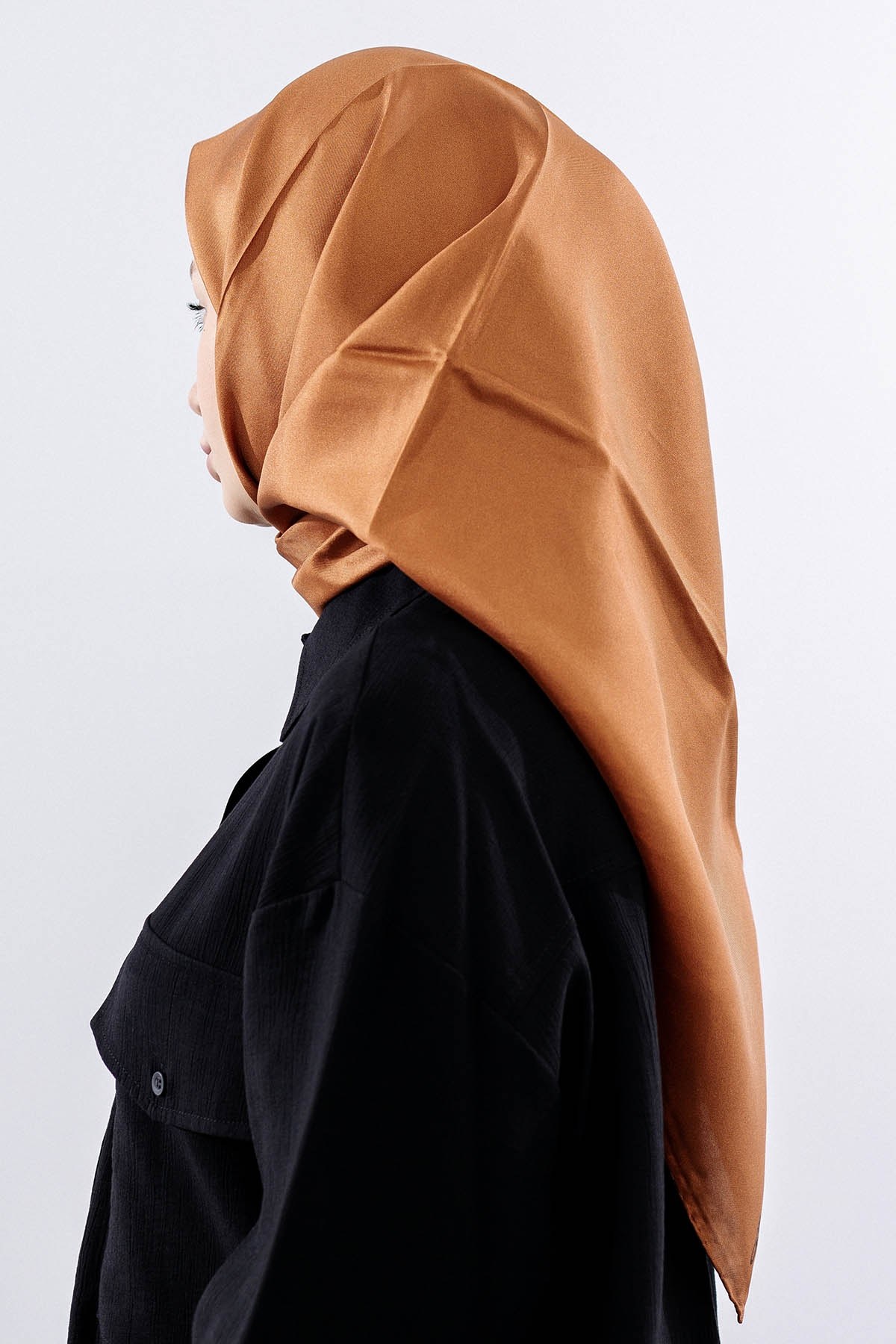 Twill İpek Eşarp Sade - Kiremit