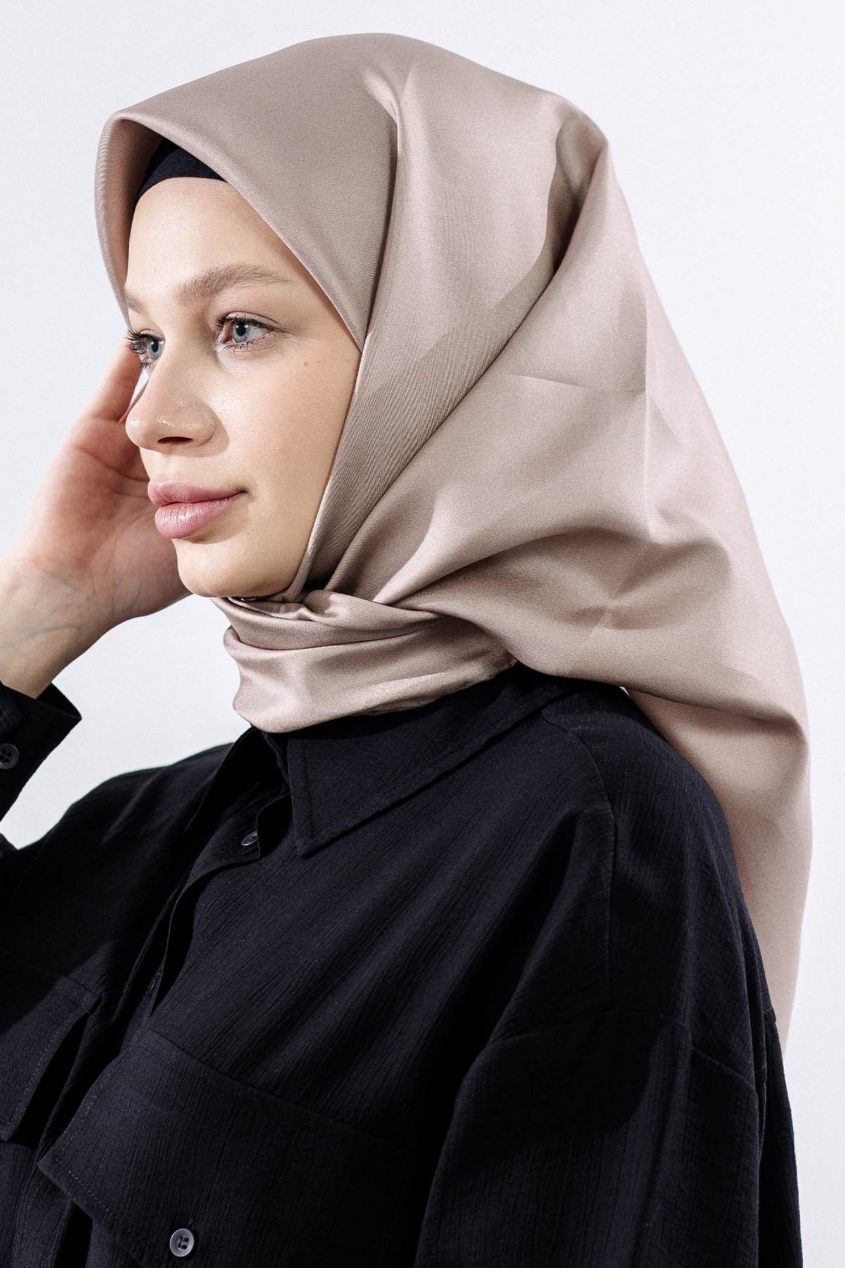 Twill İpek Eşarp Sade - Toprak