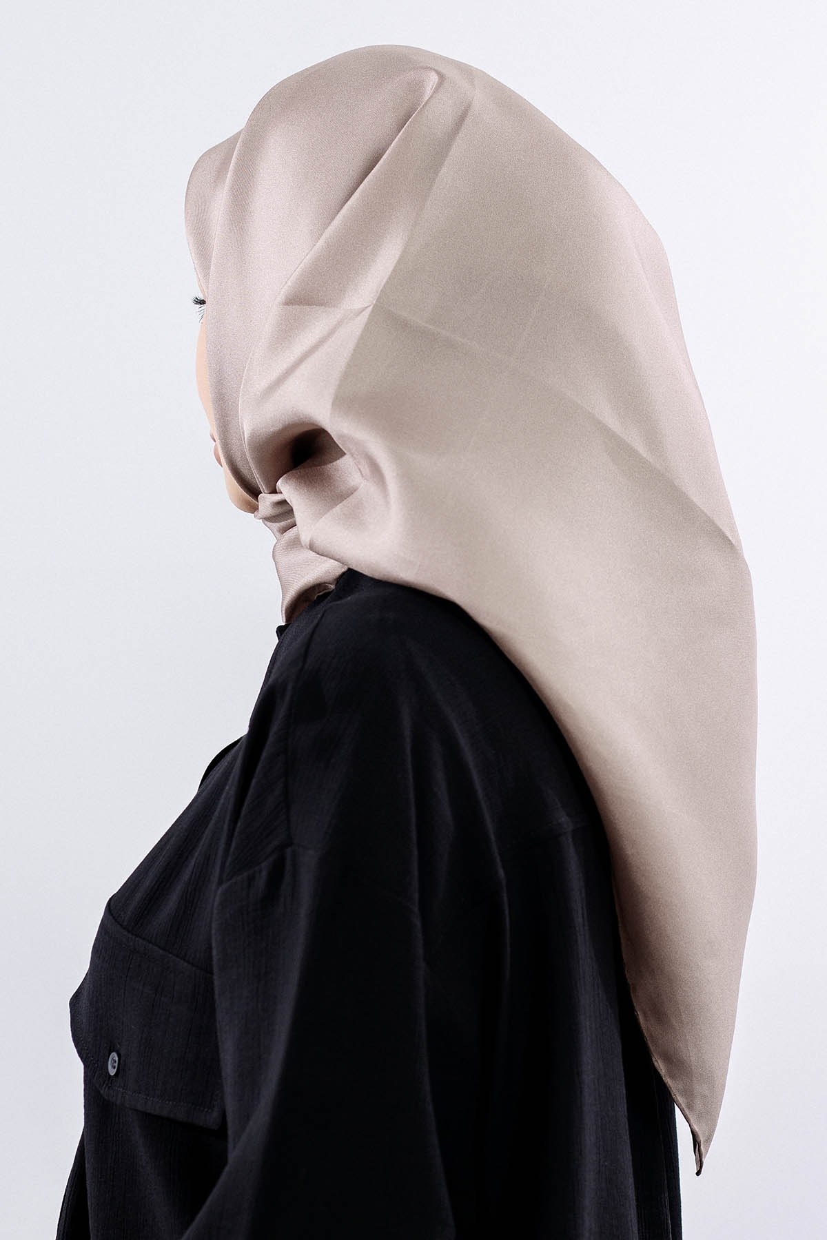 Twill İpek Eşarp Sade - Toprak