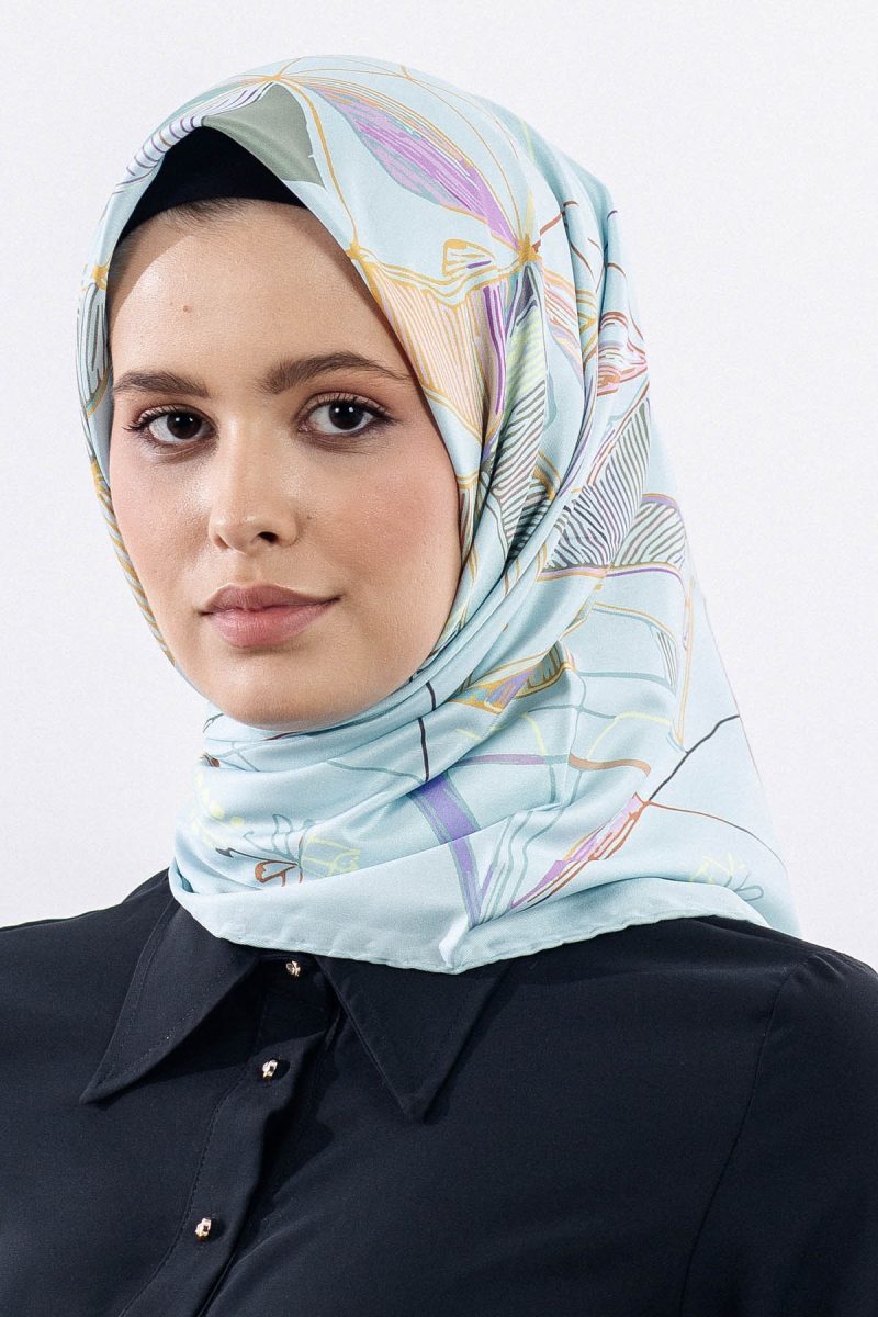 12507 Polyester Eşarp Twill Dokuma 90*90 - Mint