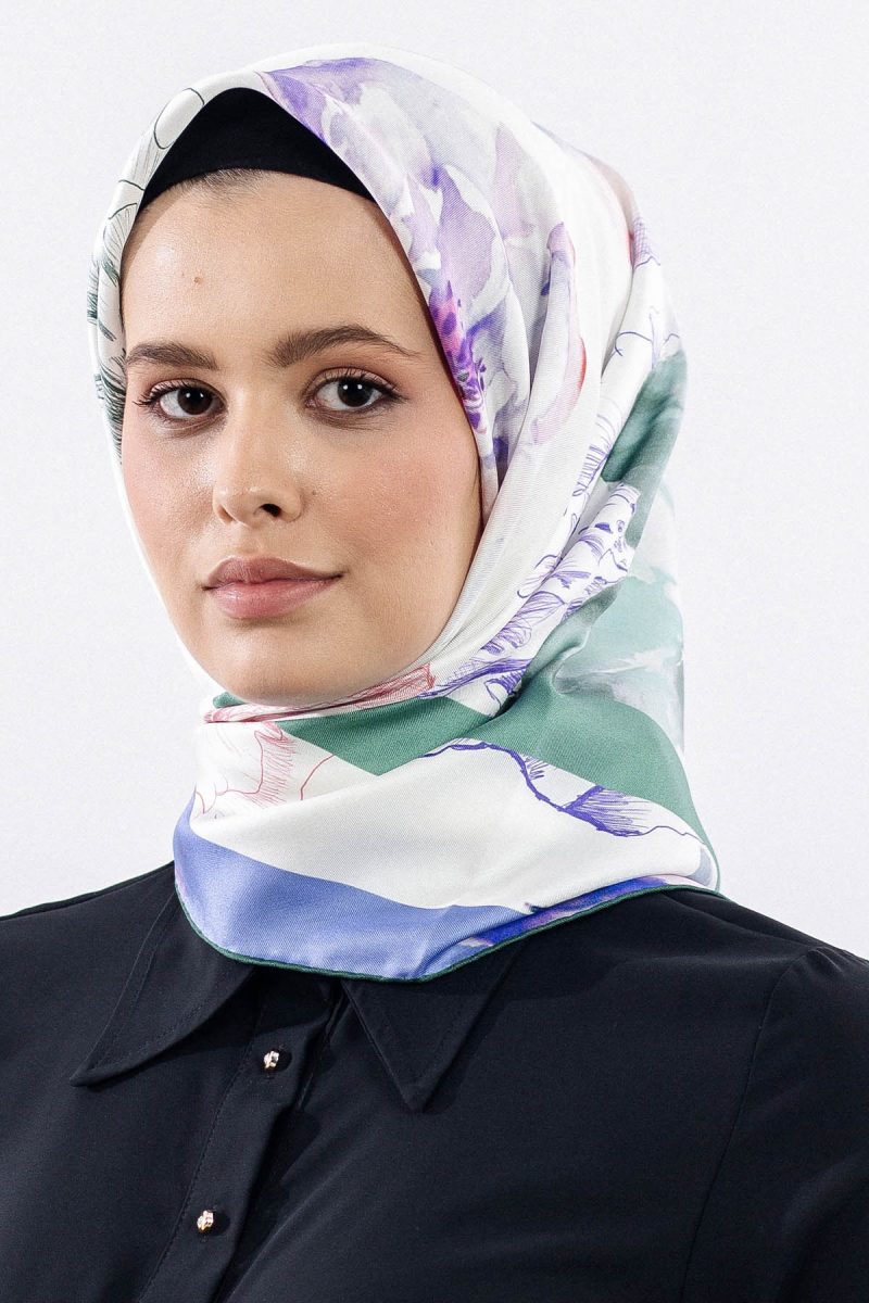 12511 İpek Eşarp Twill Dokuma 90*90 - Lila