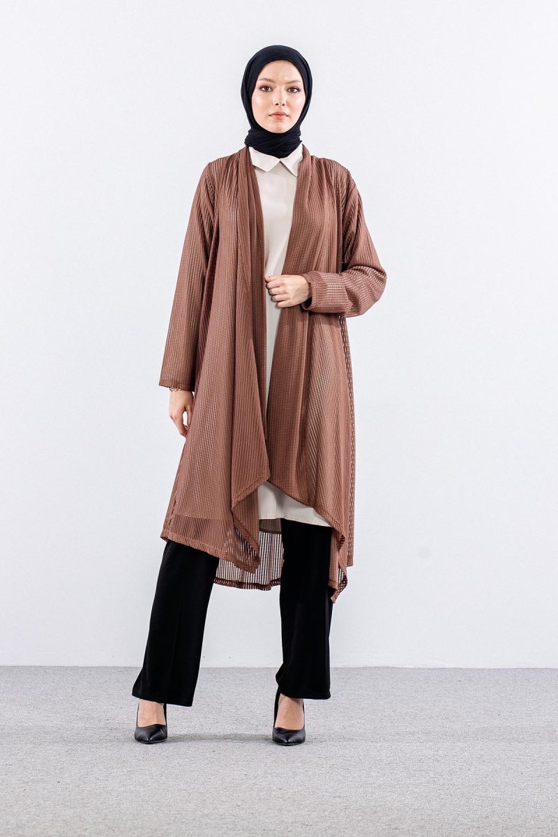2244 Yelek M-2XL File Belde Lastik Detay (2444) - Vizon