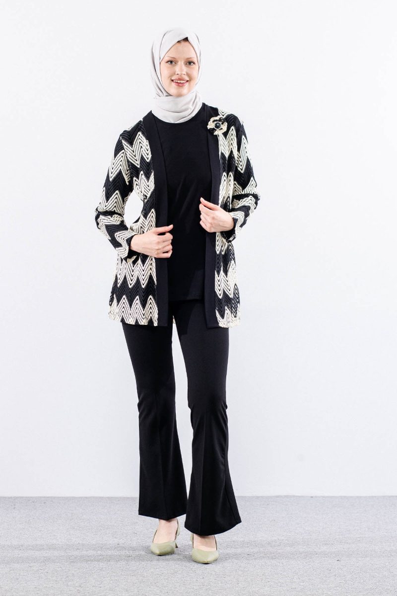 2656 Bayan 2’li Bluz L-XL-2XL-3XL - Siyah