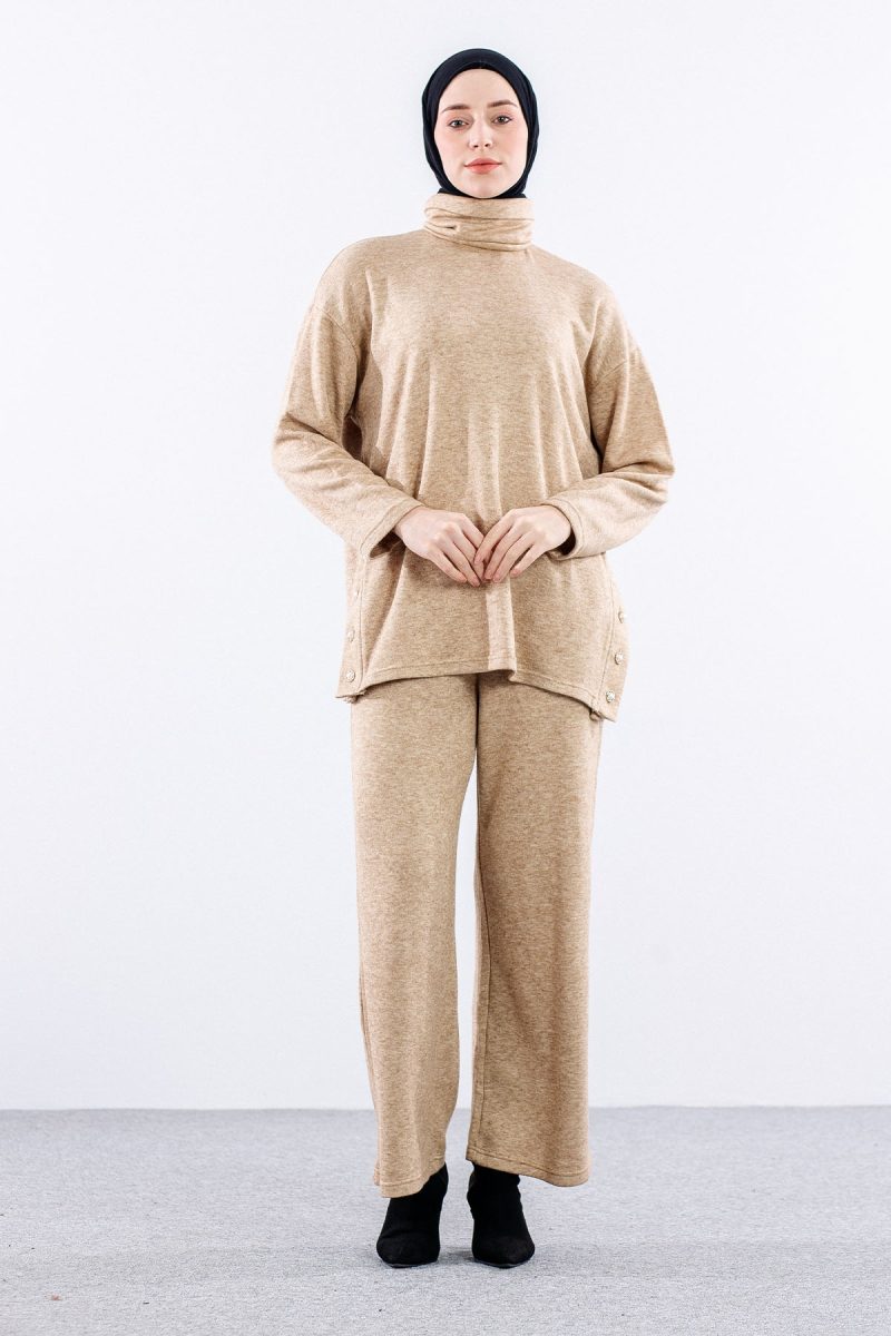 31115 Düğmeli Takım S-M-L - K Camel