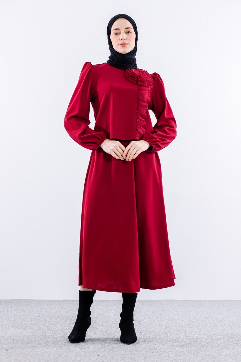 33436 E. Takım S-M-L Gül - Bordo