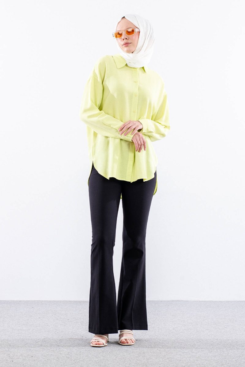 35842 Oversize Basic Gömlek Tek - Kereviz