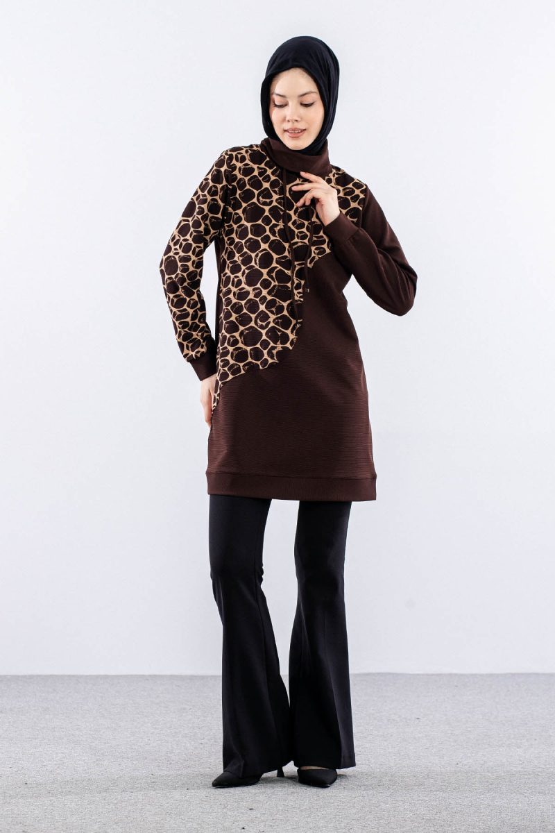 9617 Tunik 2-3-4-5 - Kahve / Bej
