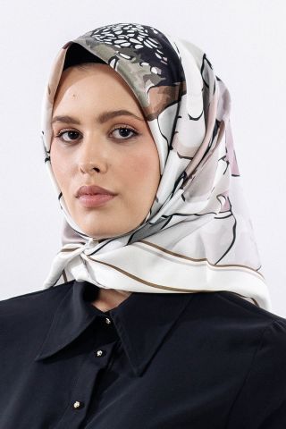 12513 İpek Eşarp Twill Dokuma - Vizon