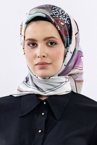 12513 İpek Eşarp Twill Dokuma - Yeşil