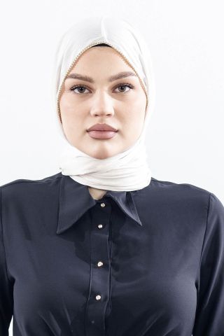 16862 FV Taşlı Brillant Şal - Krem