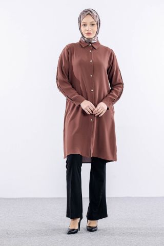 2424 Tunik 42-48 Kol Taş - Kiremit