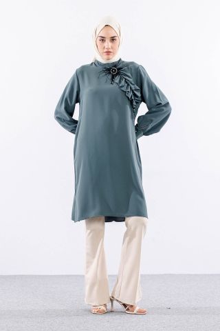2425 Tunik 42-48 Broş - Haki