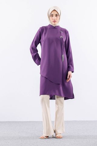 2430 Tunik 42-48 Kuşgözü - Lila