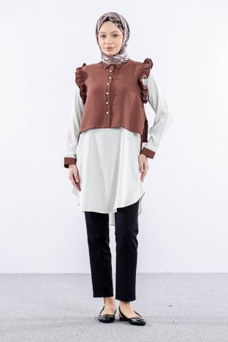 2431 Tunik 42-48 Yelekli - Kiremit