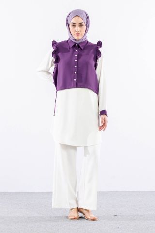 2431 Tunik 42-48 Yelekli - Lila