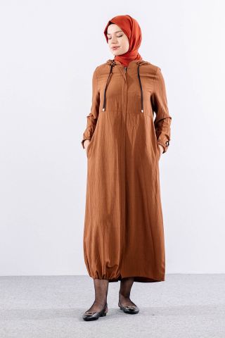 2503 A. Boy Kap 38-48 Kapüşonlu Spor Model - Taba