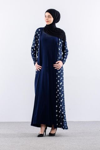 2559 2’li Bayan Elbise L-XL-XXL-3XL - Lacivert