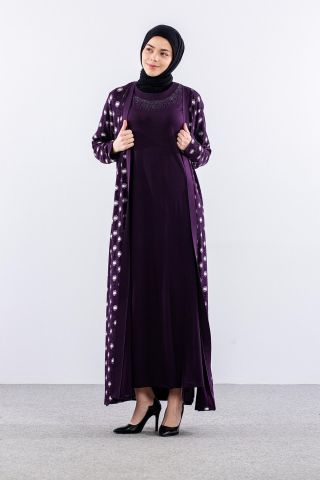 2559 2’li Bayan Elbise L-XL-XXL-3XL - Mürdüm