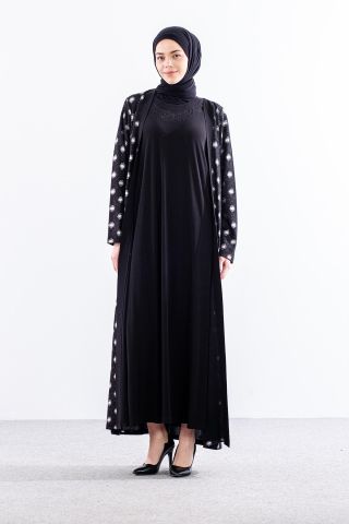 2559 2’li Bayan Elbise L-XL-XXL-3XL - Siyah