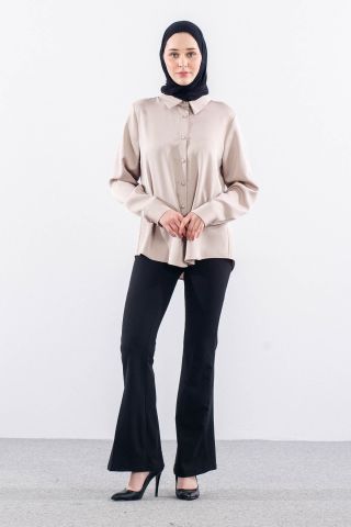 3080 Gömlek 42-50 Saten - Bej