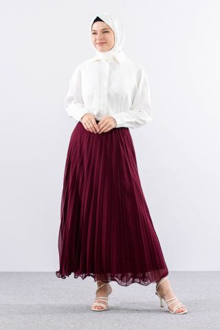 35059 Etek S-M-L Etek Ucu Volan Pilise - Bordo