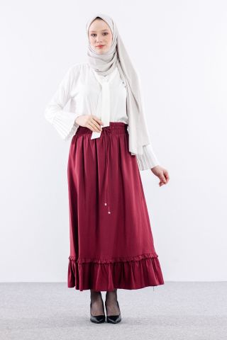3624 Etek 38-48 Spor - Bordo
