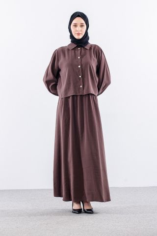 4015 Elbise Ceket 44-52 - Kahve